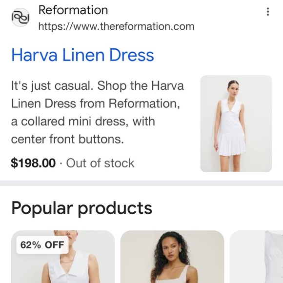 Reformation Harva Linen dress size 6 NWT - Picture 8 of 8